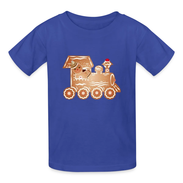 Bonhomme en Pain d'Épices Conducteur de Train de Noël sur T-shirts Russell Enfant