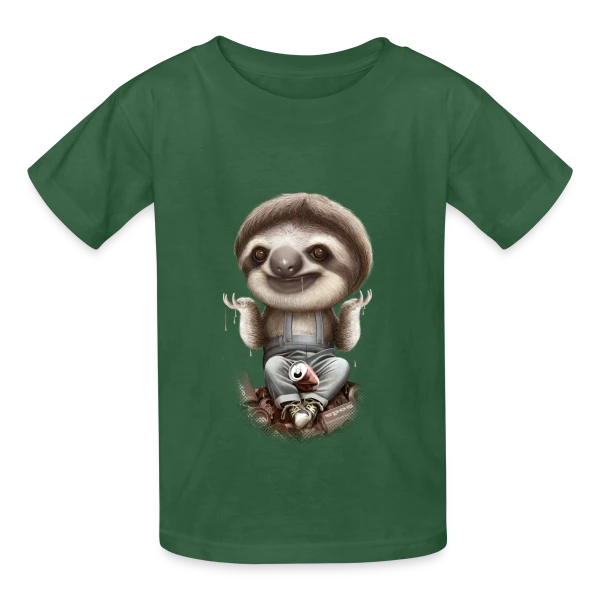 Le Paresseux S'en Fiche sur T-shirts Russell Enfant
