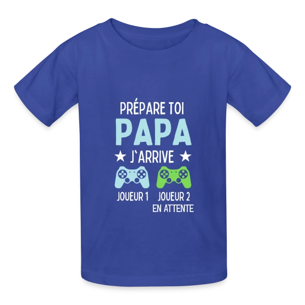 Futur Papa Gamer - Annonce Grossesse Humour sur T-shirts Russell Enfant