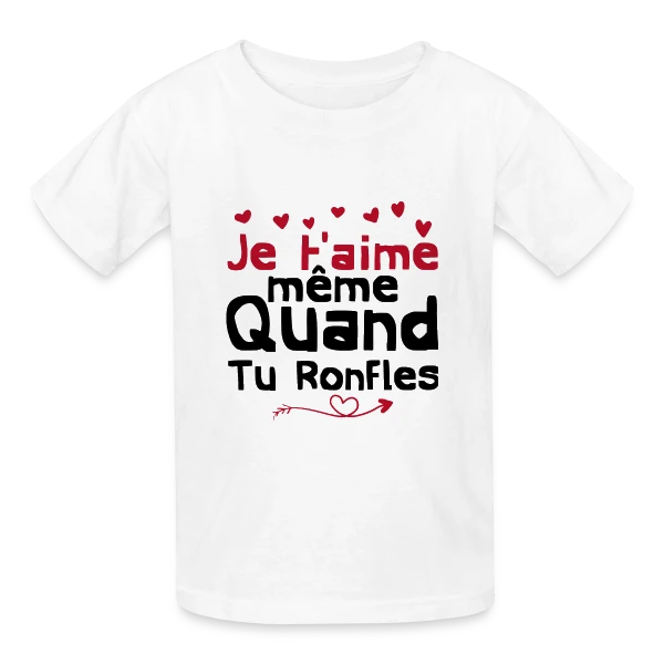 Je T'aime Même Quand Tu Ronfles sur T-shirts Russell Enfant