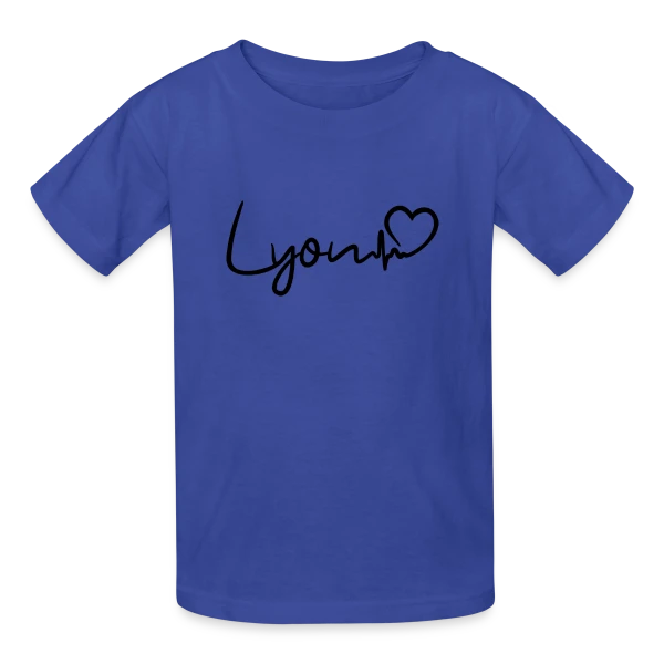 Lyon Battement de Cœur sur T-shirts Russell Enfant