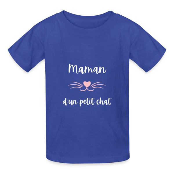 Maman d'un Petit Chat : T-shirt Humour pour Amoureuse des Félins sur T-shirts Russell Enfant