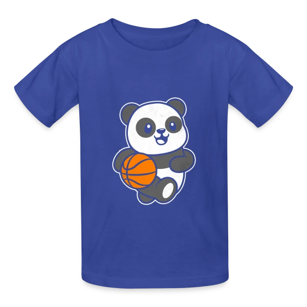 Panda Basketteur sur T-shirts Russell Enfant