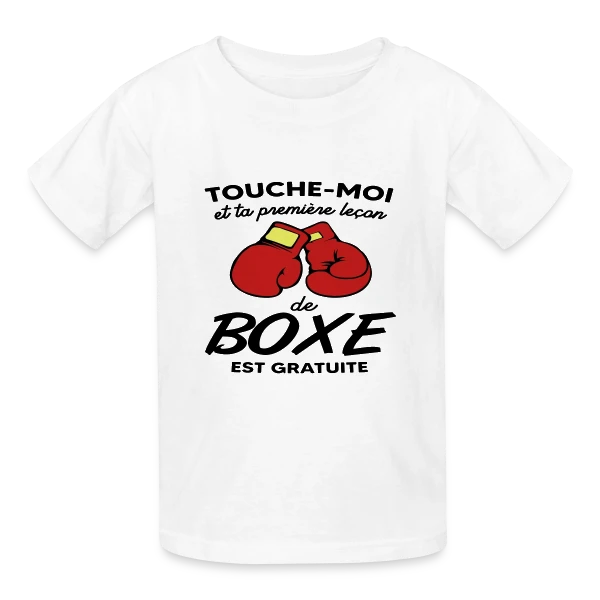 Touche-Moi et Ta Leçon de Boxe Est Gratuite ! Humour sur T-shirts Russell Enfant