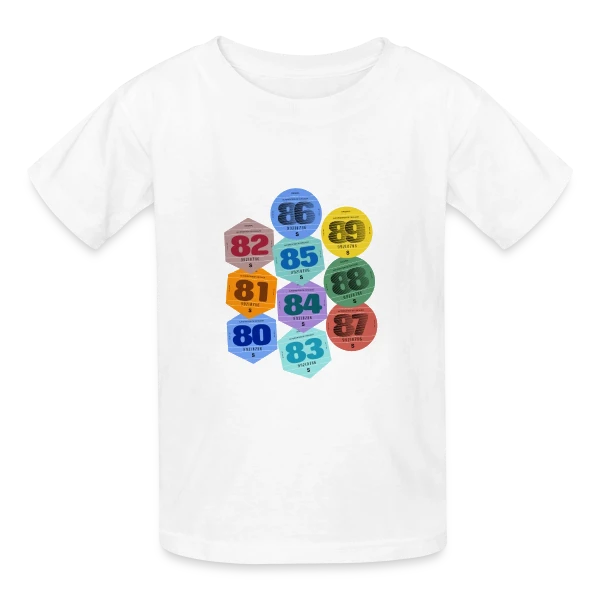 Vignette Auto Rétro Années 80 sur T-shirts Russell Enfant