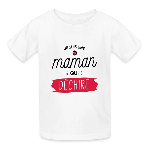 Maman au Top et Qui Déchire ! sur T-shirts Russell Enfant