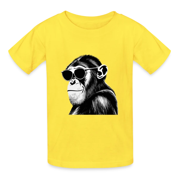 Chimpanzé Cool Lunettes sur T-shirts Russell Enfant