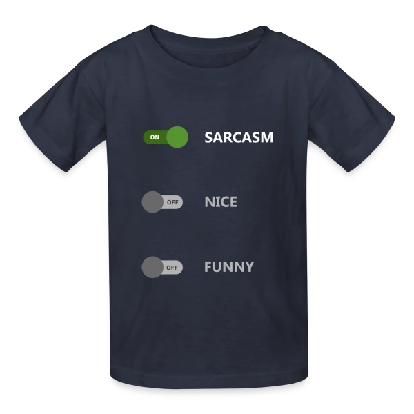 Interrupteur Sarcasme ON sur T-shirts Russell Enfant