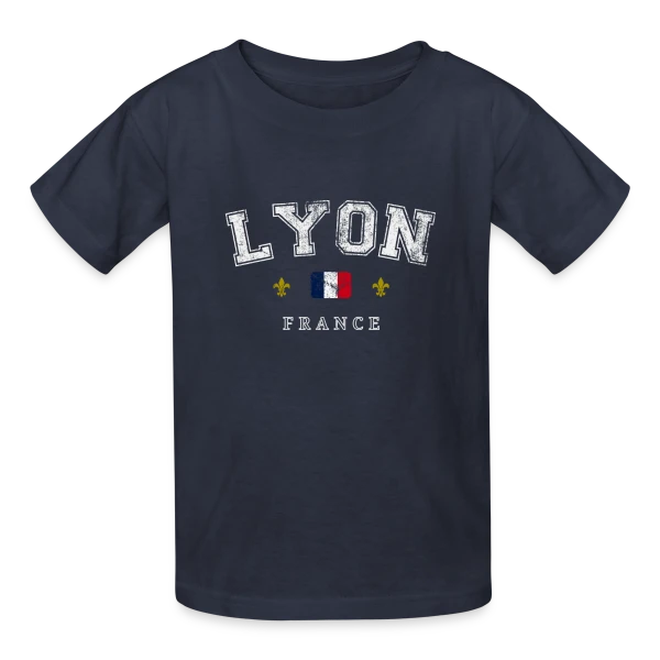 Lyon France Vintage sur T-shirts Russell Enfant