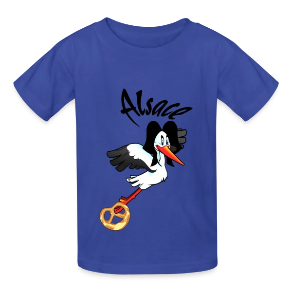 Logo Cigogne Alsace sur T-shirts Russell Enfant