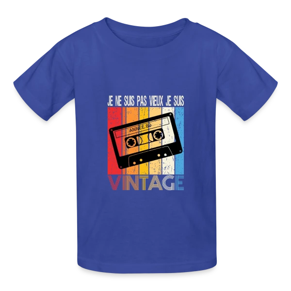 Cassette Années 80 Vintage sur T-shirts Russell Enfant