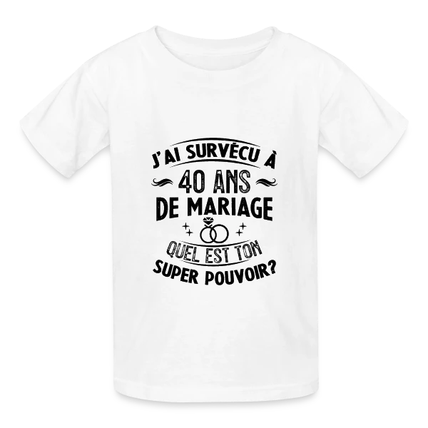 Noces de Rubis : Mon Super Pouvoir sur T-shirts Russell Enfant