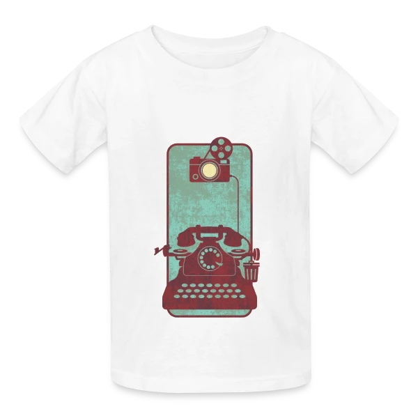 L'Évolution du Smartphone sur T-shirts Russell Enfant