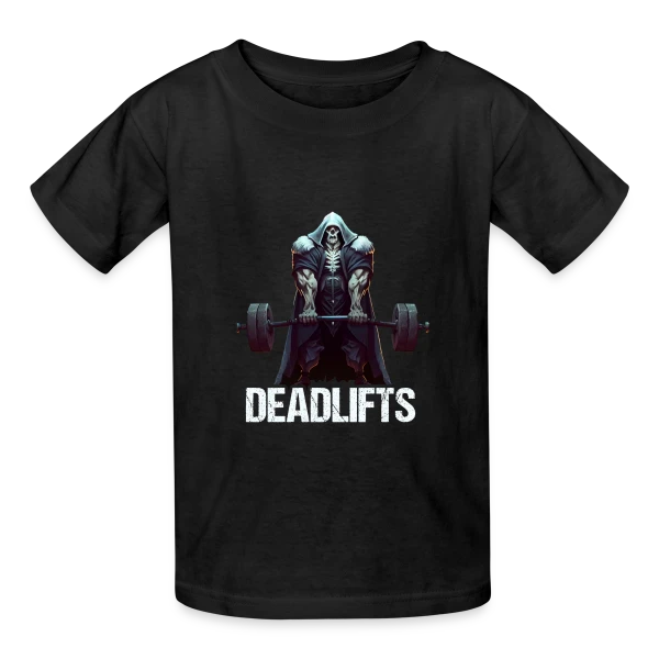Squelette Ironique : Deadlifts et Fitness Rigolo sur T-shirts Russell Enfant