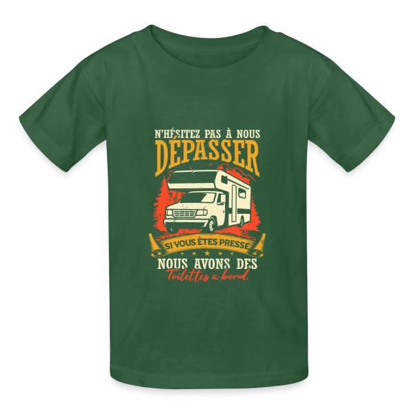 Drôle de Campeur en Camping-Car: Mes Vacances Parfaites! sur T-shirts Russell Enfant