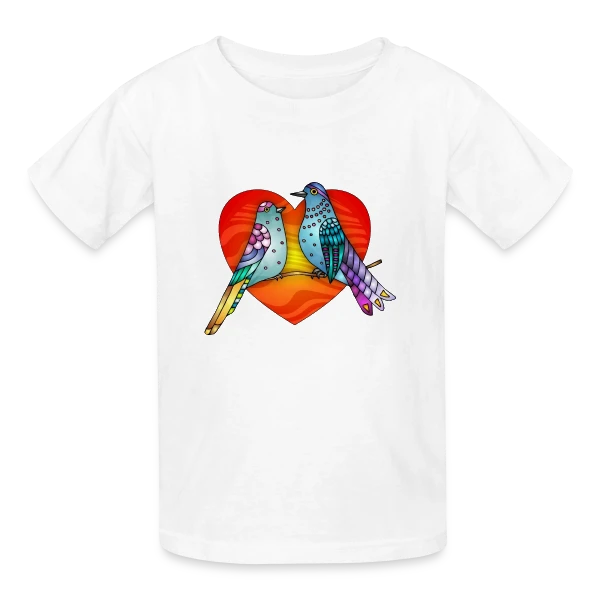 Envol Poétique des Oiseaux sur T-shirts Russell Enfant