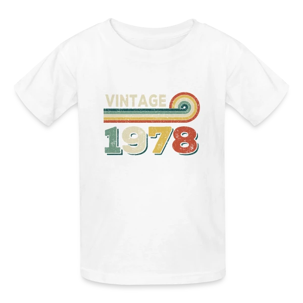 Vintage 1978 Spirale Rétro sur T-shirts Russell Enfant