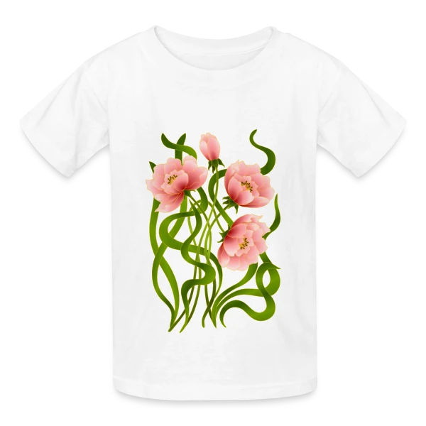Éclat Floral sur T-shirts Russell Enfant