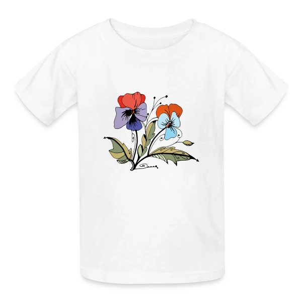 Éclat Floral sur T-shirts Russell Enfant