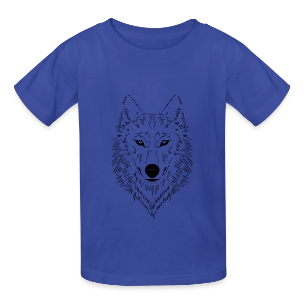 Loup Stylisé Majestueux sur T-shirts Russell Enfant