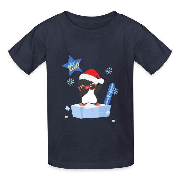 Pingouin Dab Noël Cool sur T-shirts Russell Enfant