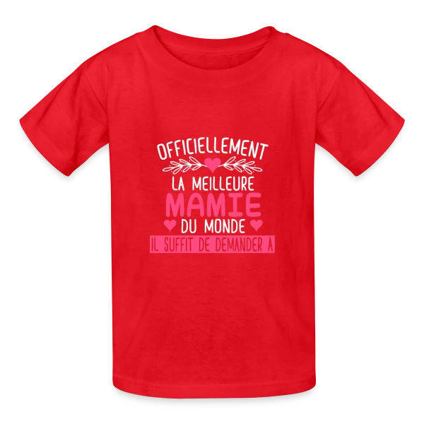 Officiellement Meilleure Mamie du Monde : T-shirt Cadeau Personnalisé sur T-shirts Russell Enfant