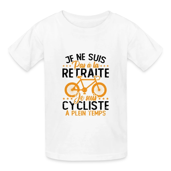 Pas à la Retraite, Cycliste à Temps Plein sur T-shirts Russell Enfant