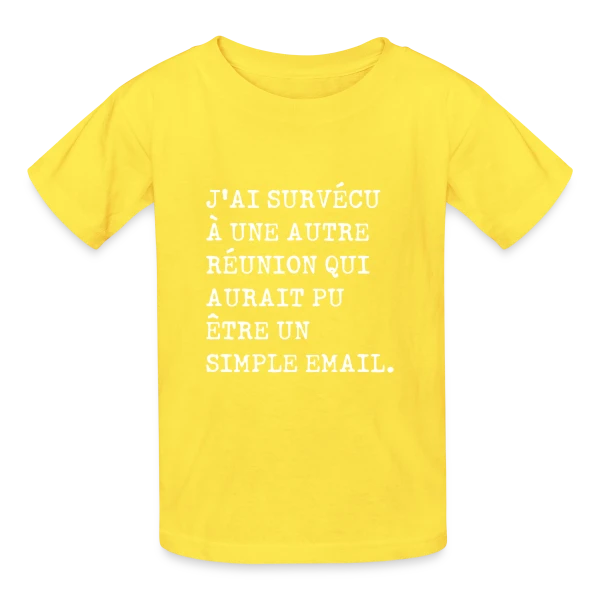 Humour Réunion : J'ai survécu sur T-shirts Russell Enfant
