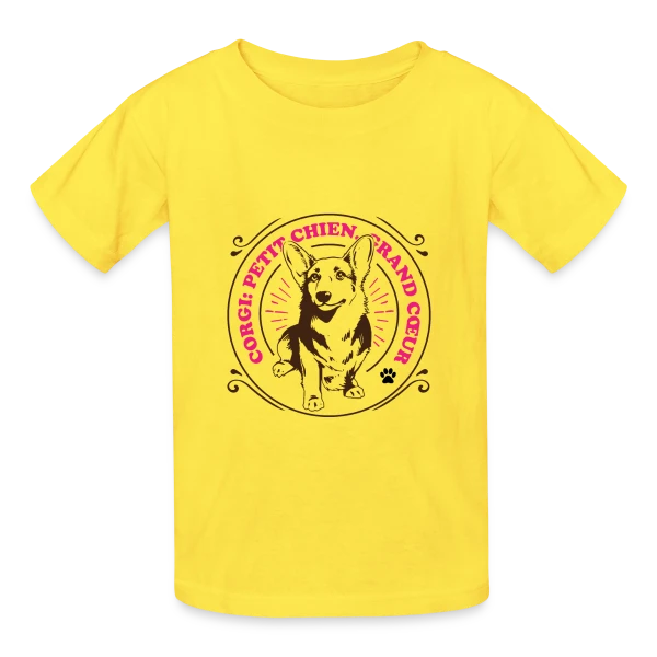 Corgi Grand Cœur: Adorable T-shirt pour Amoureux des Chiens sur T-shirts Russell Enfant