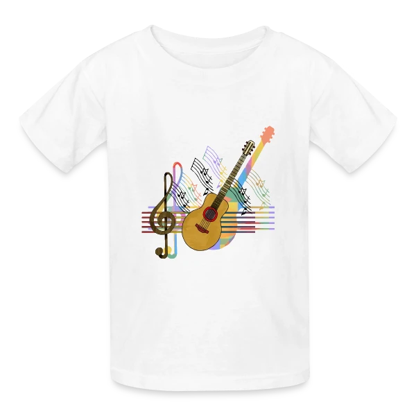 Passion Guitare sur T-shirts Russell Enfant