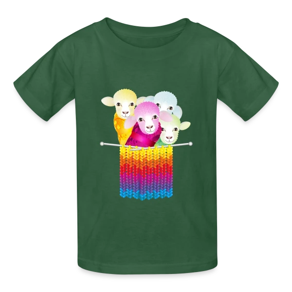 Mouton Tricoteur Rigolo sur T-shirts Russell Enfant