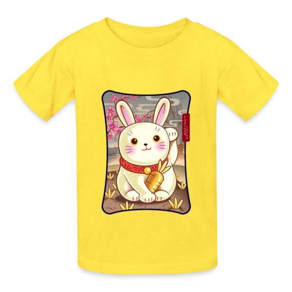 Lapin de la Chance Zen sur T-shirts Russell Enfant