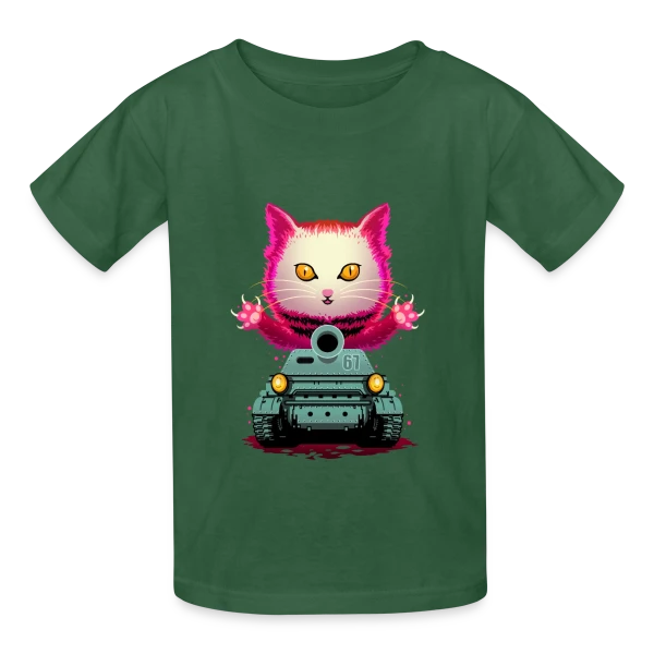 Chat de Guerre : L'Invasion Féline sur T-shirts Russell Enfant