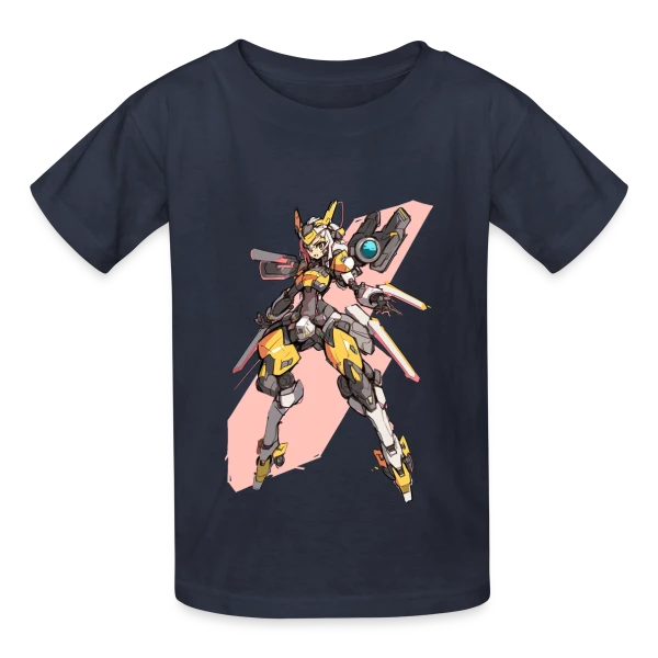 Fille Cyborg Mecha Anime Rétro 90s sur T-shirts Russell Enfant