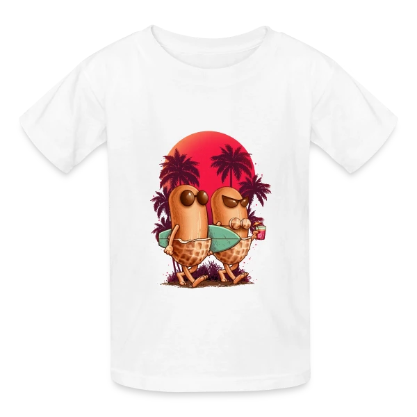 Cacahuètes en Vacances sur T-shirts Russell Enfant