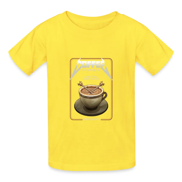 Café d'Abord ! sur T-shirts Russell Enfant