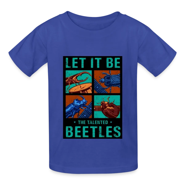 The Beetles : Insectes Musiciens Rock sur T-shirts Russell Enfant