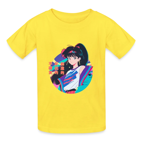 Fille Anime Rétro 80s/90s Windbreaker sur T-shirts Russell Enfant