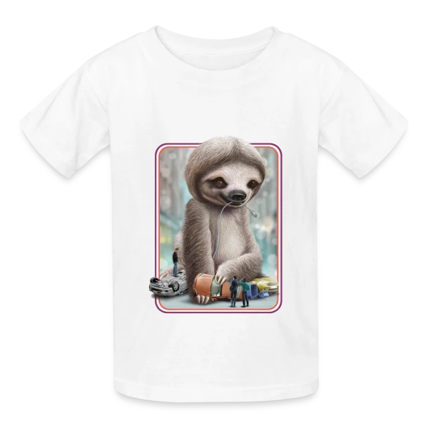 Attaque de Paresseux Géant sur T-shirts Russell Enfant