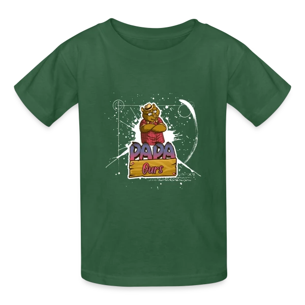 Humour 'Papa Ours' - Cadeau Fête des Pères Câlin sur T-shirts Russell Enfant