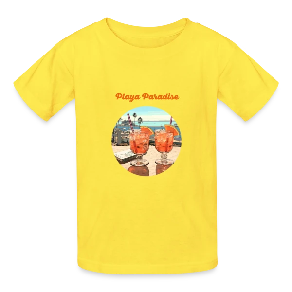 Cocktails Playa Paradise sur T-shirts Russell Enfant