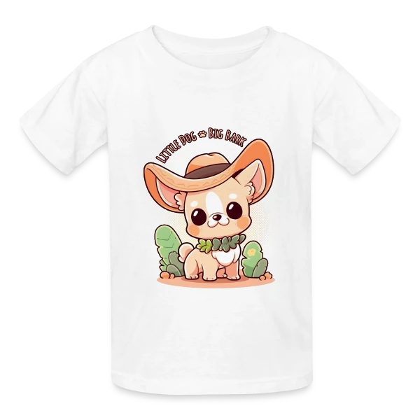 Chihuahua Kawaii - Petit Chien, Grande Voix sur T-shirts Russell Enfant