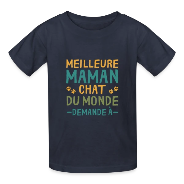 Meilleure Maman Chat du Monde - Cadeau Personnalisé sur T-shirts Russell Enfant