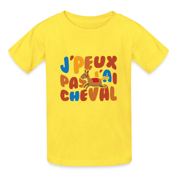 J'peux Pas J'ai Cheval Humour sur T-shirts Russell Enfant