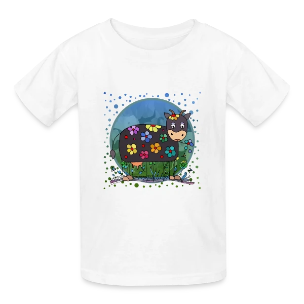 La Vache Mignonne sur T-shirts Russell Enfant