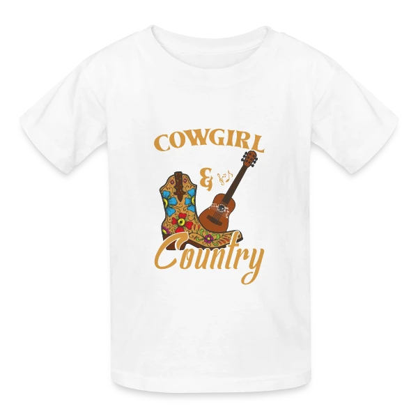 Festival Musique Country & Guitare sur T-shirts Russell Enfant