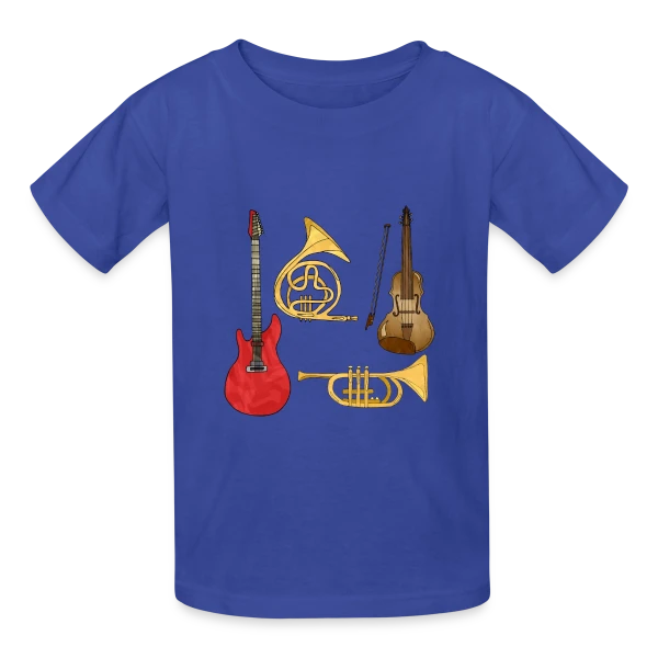 Passion Musique & Instruments sur T-shirts Russell Enfant