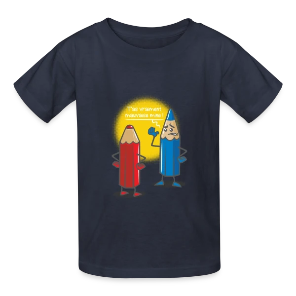 Humour: Mauvaise Mine sur T-shirts Russell Enfant