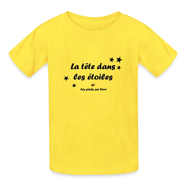La tête dans les étoiles sur T-shirts Russell Enfant