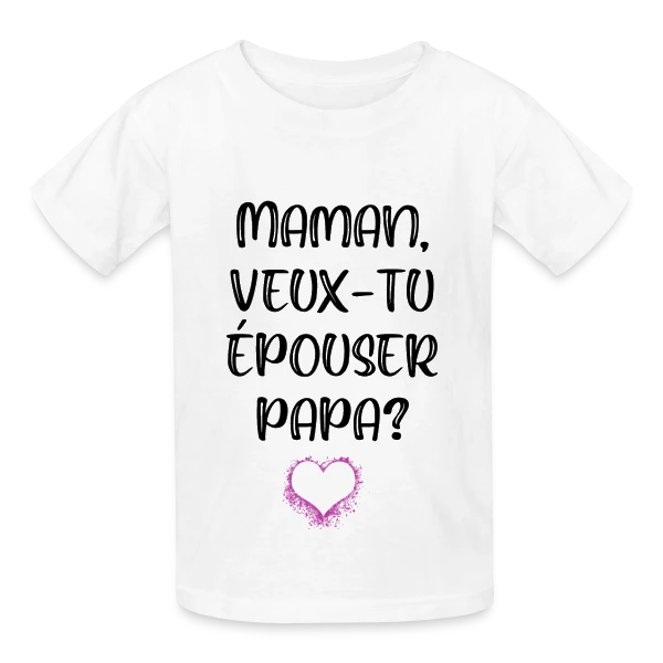 Demande en Mariage Enfant sur T-shirts Russell Enfant